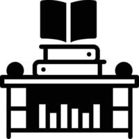 sólido icono para bibliografía vector