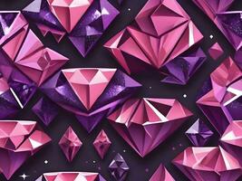 AI generated abstract pink geometric background with triangles photo