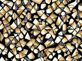 AI generated abstract gold geometric background with triangles or diamond shape. photo