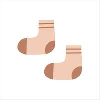 Cozy knitted pair of socks vector