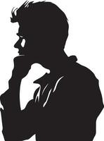 Man thinking vector silhouette
