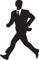 Business man run vector silhouette 11