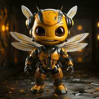 AI generated 3d super hero bee photo