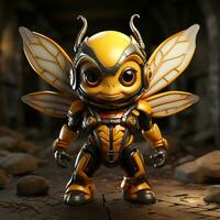 AI generated 3d super hero bee photo