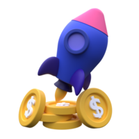 unique 3d render money startup icon illustration.Realistic vector illustration png