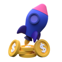 único 3d hacer dinero puesta en marcha icono ilustración.realista vector ilustración png