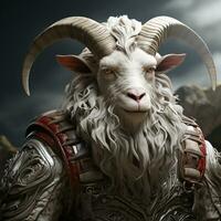 AI generated 3d super hero goat photo