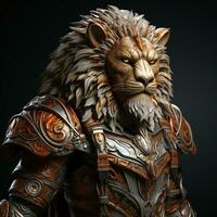 AI generated 3d super hero lion photo