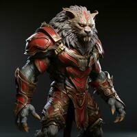 AI generated 3d super hero lion photo