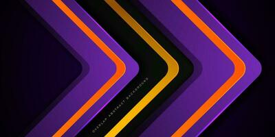 Abstract square theme arrows overlap background with purple and black shapes with orang and gold lines pattern for graphics design .Eps10 vector