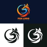 Fox Creative logo. Gradient logo. Fox minimalist logo. Fox Abstract Logo vector