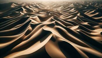 AI generated Image of sand dunes affected by desert winds. Generative AI photo