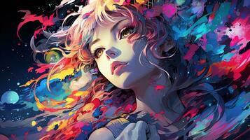 AI generated metaverse mind, digital art illustration, Generative AI photo