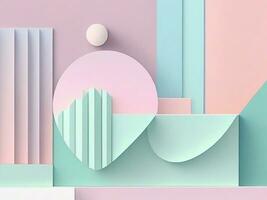 AI generated simple lines that form the background, pastel matte colors, minimalist illustration photo