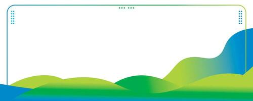 Modern wavy blue and green gradient background. Fresh banner background. vector