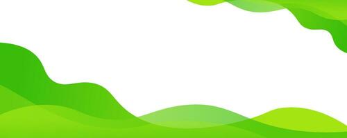 Modern green wavy banner background. Fresh background vector