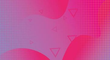 Abstract modern background gradient color. Blue and pink gradient with halftone, wave and triangle decoration vector