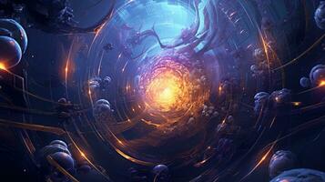 AI generated quantum perspective, digital art illustration, Generative AI photo