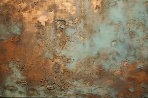 AI generated Rusty Vintage Copper Background photo