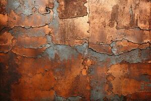 AI generated Rusty Vintage Copper Background photo