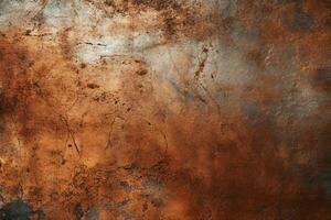 AI generated Rusty Vintage Copper Background photo