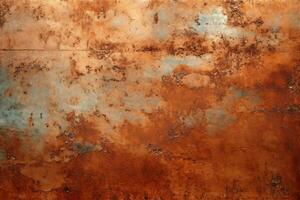 AI generated Rusty Vintage Copper Background photo