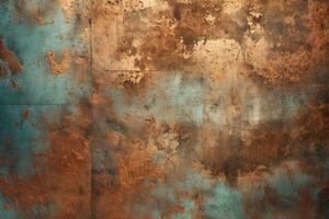 AI generated Rusty Vintage Copper Background photo