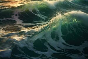 AI generated Turquoise Ocean Waves photo