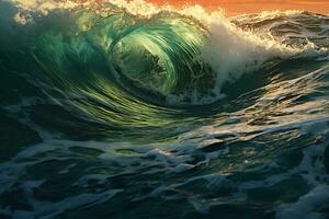 AI generated Turquoise Ocean Waves photo