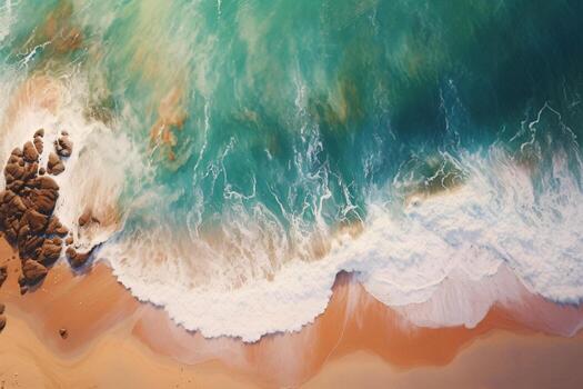 AI generated Ocean Shore Background photo