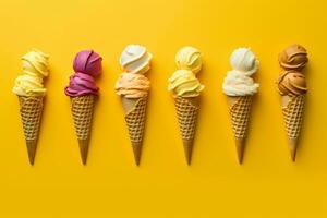 AI generated Sweet Ice cream Cones photo