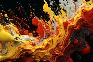 AI generated Ink Drops on Black background photo