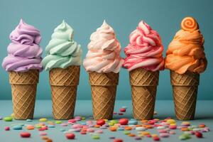 AI generated Sweet Ice cream Cones photo