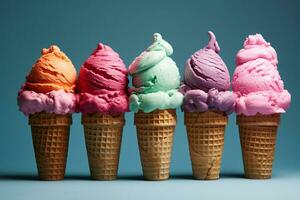 AI generated Sweet Ice cream Cones photo