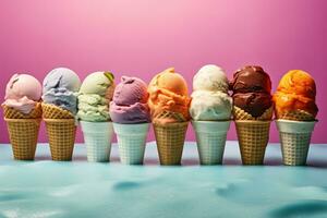 AI generated Sweet Ice cream Cones photo