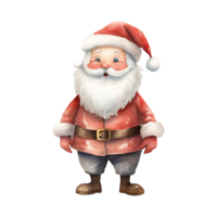 AI generated santa claus standing with a red hat. AI generated image png