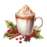 AI generated cup of hot chocolate. AI generated image png