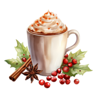 AI generated cup of hot chocolate. AI generated image png