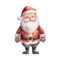 AI generated santa claus standing with a red hat. AI generated image png