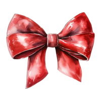 AI generated elegant red bow for winter decor. AI generated image png