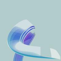 Gradient soft abstract waves with transparent glass style, , 3d render photo