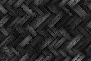 AI generated Seamless Black Wood Texture photo