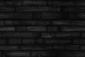 AI generated Seamless Black Wood Texture photo
