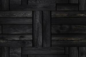 AI generated Seamless Black Wood Texture photo