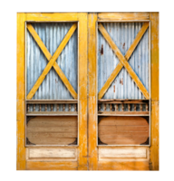 ancient wooden door with zinc plan isolated png