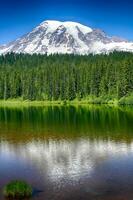 Mt Rainier mirrored in Reflection Lake photo