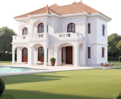 AI generated A Villa  No background ,AI Generative png