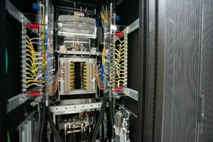 Rack panel power in data center room photo