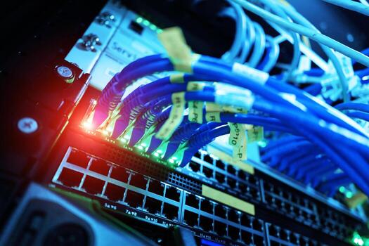 el corazón y importancia de un red servidor es un importar de sensación Derecha y rápido en el operación de el computadora foto