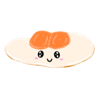 fofa gêmeo frito ovos mascote personagem kawaii desenho animado ilustração png